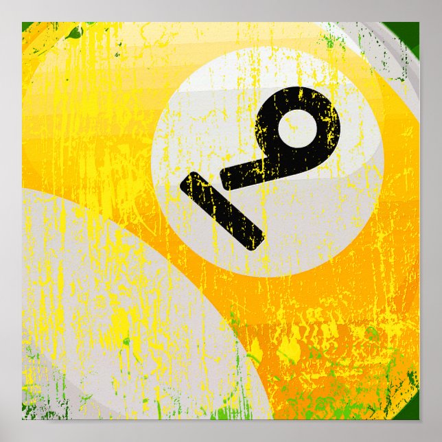 Grunge Stil nummer 9 miljarder Boll Poster (Framsidan)