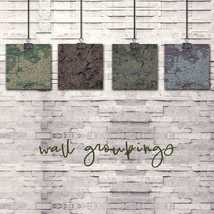 Grunge Stil Texturerad Sten-målning Canvastryck