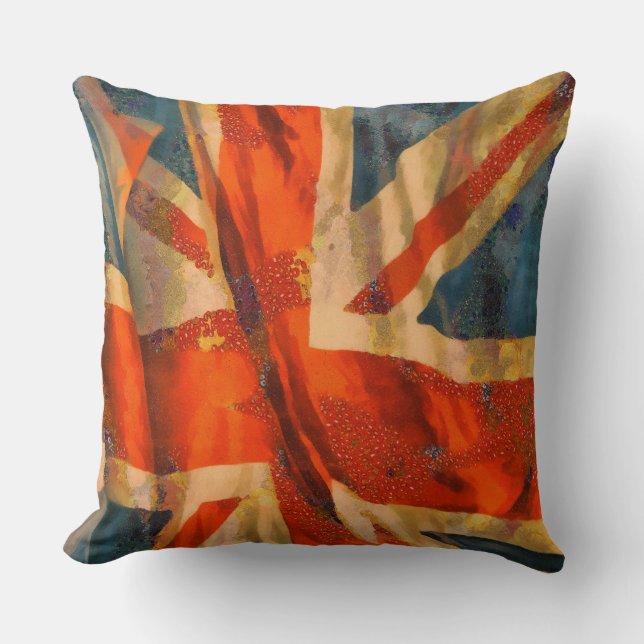 Grunge Stil Union Jack British Flagga Illustration Kudde (Framsida)