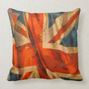 Grunge Stil Union Jack British Flagga Illustration Kudde