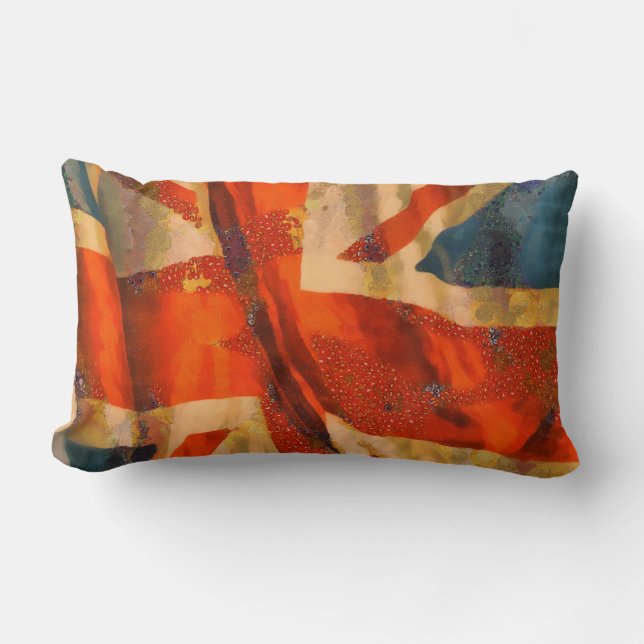 Grunge Stil Union Jack British Flagga Illustration Lumbarkudde (Framsida)