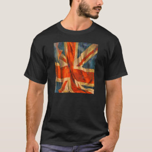 Grunge Stil Union Jack British Flagga Illustration Tee