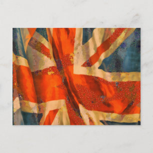 Grunge Stil Union Jack British Flagga Illustration Vykort