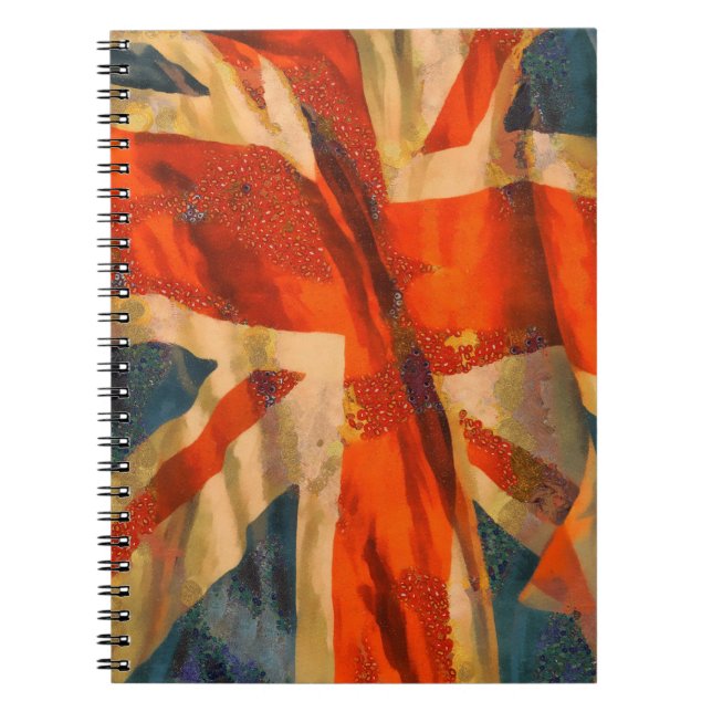 Grunge Stil Union Jack British Flagga Wave Anteckningsbok (Framsidan)