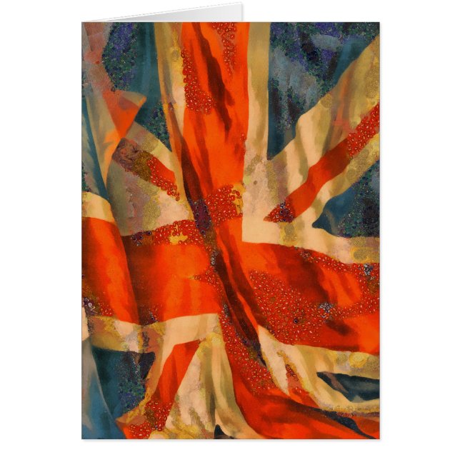 Grunge Stil Union Jack British Flagga Wave Hälsningskort (Framsidan)