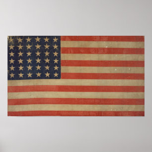 Grunge Stil Vintage Patriotic American Flagga Poster