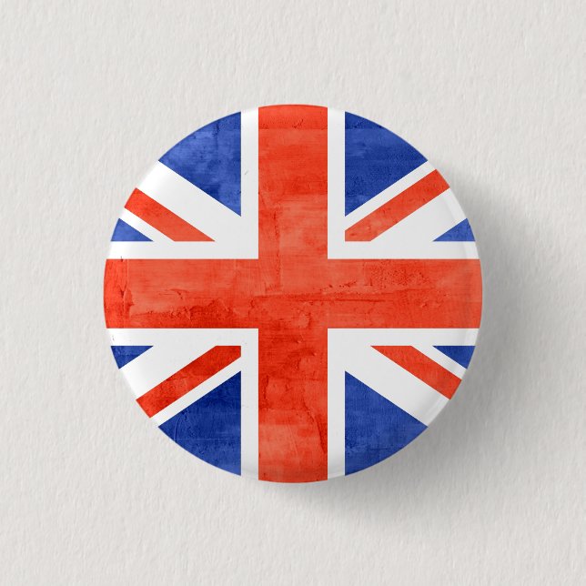 Grunge Storbritannien Flagga Knapp (Framsida)