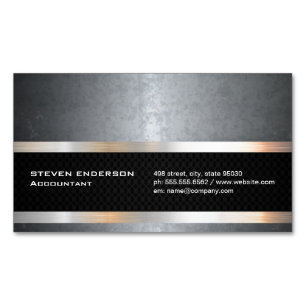 Grunge Struktur   Black Mesh Silver Metallic Trim Magnetiska Visitkort
