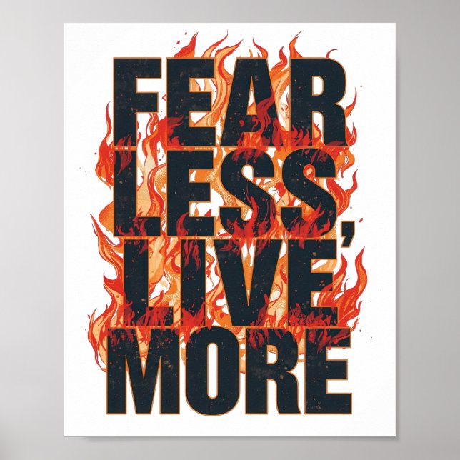 Grunge Style Courage and Life Quote Poster (Framsidan)