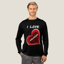 Grunge Style I Love My Girlfriend Heart Design T Shirt