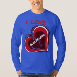 Grunge Style I Love My Girlfriend Heart Design T Shirt
