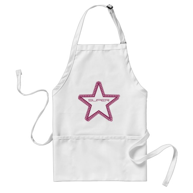 Grunge Superstar Apron, Fuchsia Förkläde (Framsidan)