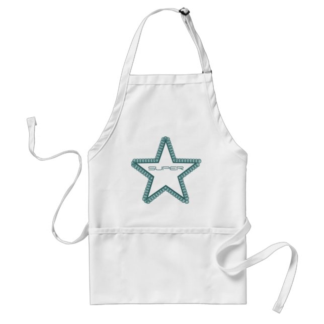 Grunge Superstar Apron, Teal Förkläde (Framsidan)
