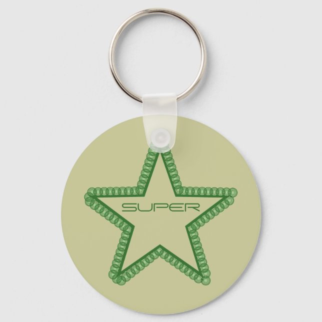 Grunge Superstar Keychain, Forest Grönt Nyckelring (Framsida)