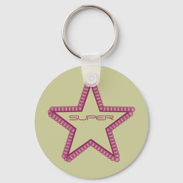 Grunge Superstar Keychain, Fuchsia Nyckelring (Framsida)