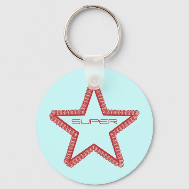 Grunge Superstar Keychain, Red Nyckelring (Framsida)