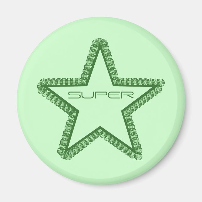 Grunge Superstar Magnet, Forest Grönt Magnet (Framsidan)