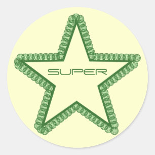 Grunge Superstar Stickers, Forest Grönt Runt Klistermärke