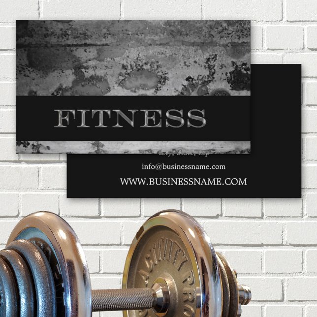 Grunge Svart Fitness Personlig Tränare Visitkort (Skapare uppladdad)