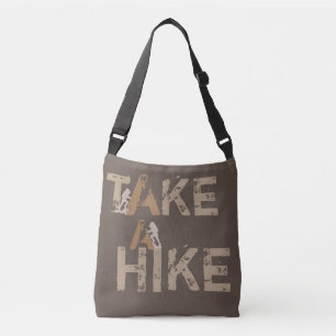 Grunge Ta en hike Typografi Axelväska