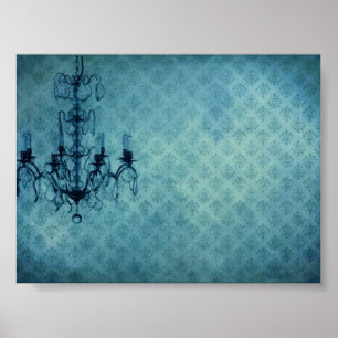 Grunge Tapet Chandelier 3 Poster