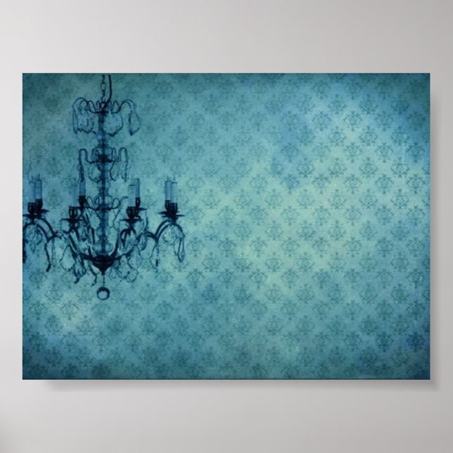 Grunge Tapet Chandelier 3 Poster (Framsidan)