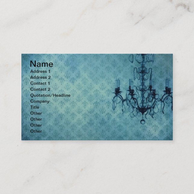 Grunge Tapet Chandelier Blue Background Visitkort (Framsida)