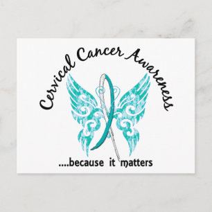 Grunge Tattoo Butterfly 6.1 Cervical Cancer Vykort