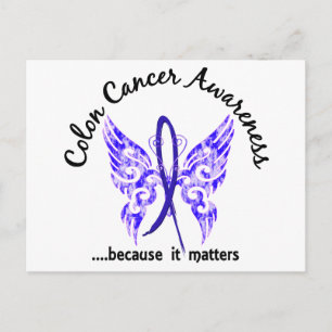 Grunge Tattoo Butterfly 6.1 Colon Cancer Vykort