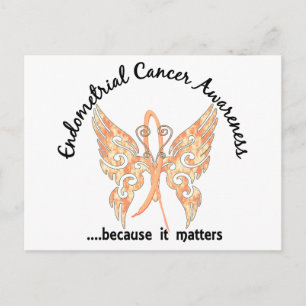 Grunge Tattoo Butterfly 6.1 Endometrial Cancer Vykort