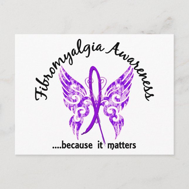 Grunge Tattoo Butterfly 6.1 Fibromyalgia Vykort (Framsida)