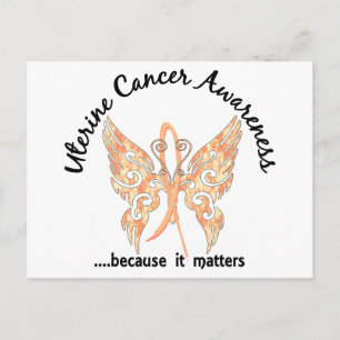 Grunge Tattoo Butterfly 6.1 Uterine Cancer Vykort