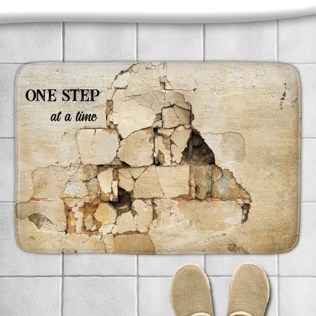 Grunge Tegel Industriell Badrumsmatta (Bath mat featuring a grunge brick wall design)