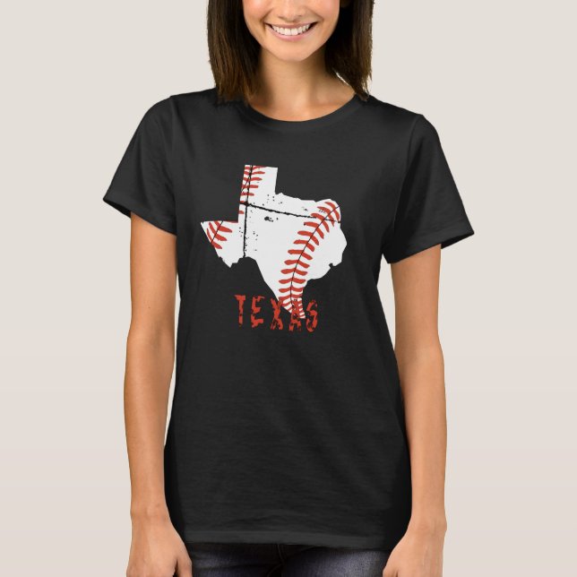 Grunge Texas Baseball T Shirt (Framsida)