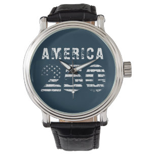 Grunge Text America 250 Blå eWatch Klocka