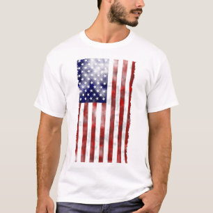 Grunge Textured American Flagga Patriotic T Shirt