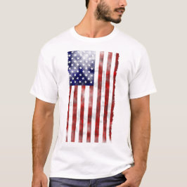 Grunge Texturerad Amerikansk Flagga Patriotisk T Shirt