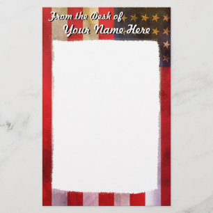 Grunge texturerad amerikanska flaggan brevpapper