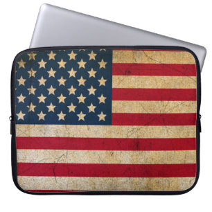 Grunge Texturerade Amerikanska Flagg Laptop Fodral