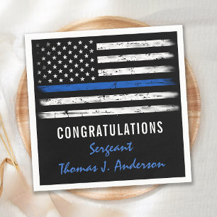 Grunge Thin Blue Line Polischef Pension Pappersservett