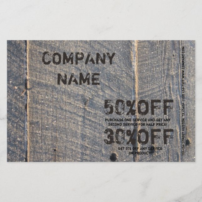 grunge trä Renovering Snickeri Konstruktion Flygblad (Framsidan)