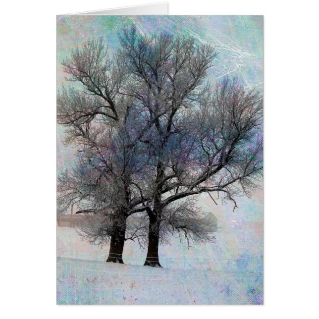 Grunge Träd Hälsningskort (Framsidan)