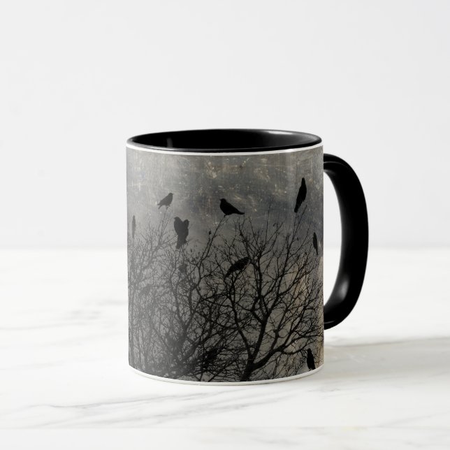 Grunge Träd Kråkor Mugg (Framsida höger)