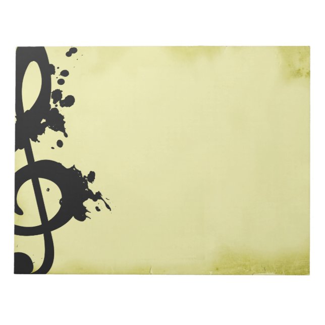 Grunge Treble Clef Anteckningsblock (Framsida)