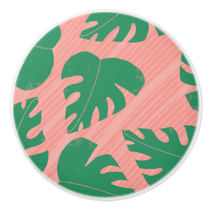 Grunge Tropical Grönt Monstera Lövs Knopp