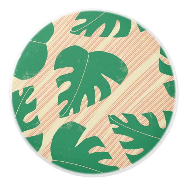 Grunge Tropical Grönt Monstera Lövs Knopp (Framsidan)