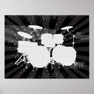 Grunge trummar svartbristning poster