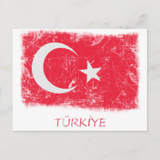 Grunge Turkey Flagga Vykort