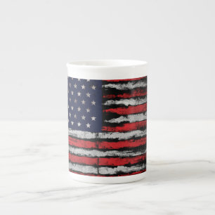 Grunge U.S.A.-flagga Benporslin Mugg