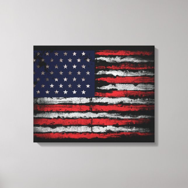 Grunge U.S.A.-flagga Canvastryck (Framsida)